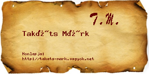 Takáts Márk névjegykártya